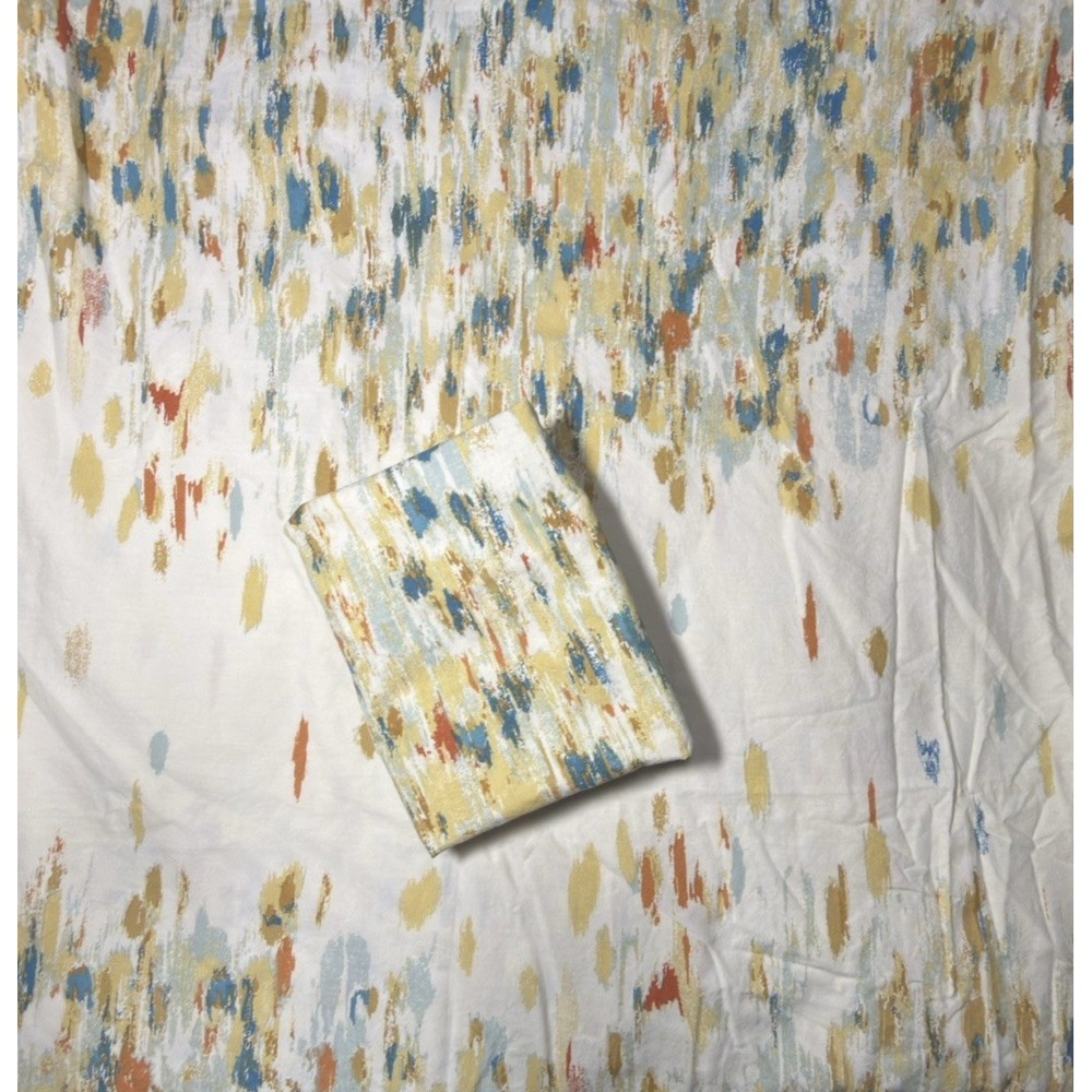 West Elm Duvet Cover Set King Paint Palette Cotton Multicolor Brushstrokes